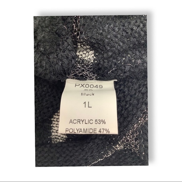 Junior Collection Black Shimmery Size 12 Sleeveless Knitted Cover Up Top. New - Picture 6 of 7